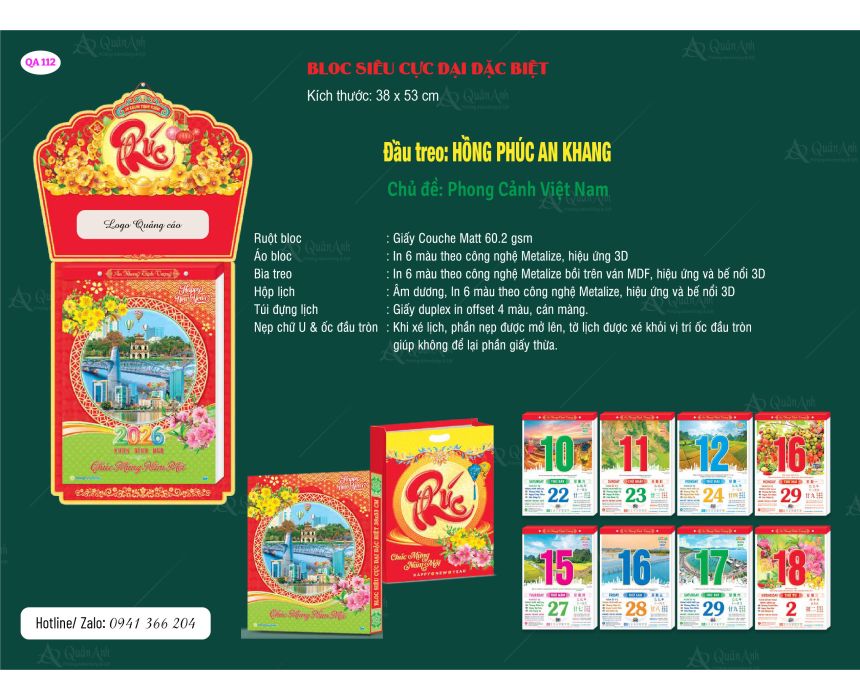 Lịch Bloc Siêu Cực Đại (38*52)