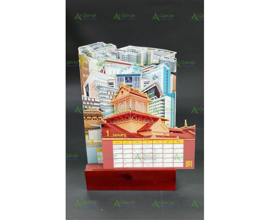 LỊCH BÀN ĐẾ GỖ